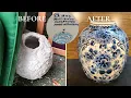 Found on the Street--Vintage Dutch Delft Vase Hidden Under Paper No Talking