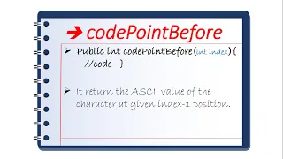 codePointBefore method in string class in java HINDI