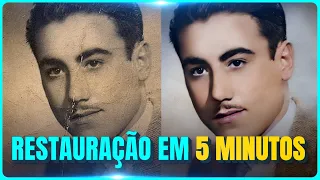 Restauração de foto antiga, em apenas 5 minutos, usando a inteligência artificial do Photoshop.