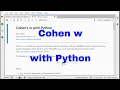 Python - Cohen s w