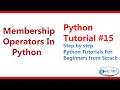 Python Membership Operators Python Operators with Example Membership Operators in Python