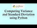 Statistics using Python programming Calculating variance and standard deviation in Python