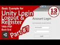 Unity PHP Login Logout and Register Part 7 - Login Info Screen and Logout Button