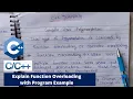 Compile time polymorphism - Function Overloading C Programming Language Tutorials in Hindi