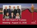 Mt SAC Board of Trustees August 2026 meeting