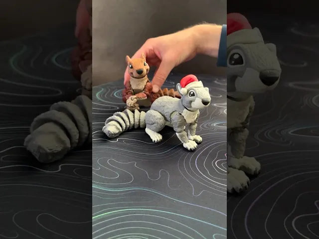 Squirrel, plus Santa Hat version - Articulated Figure video thumbnail
