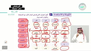 التهيئة والاستعداد 7 8 اللغة العربية ثاني ابتدائي 