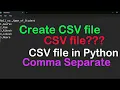 How to create csv file in Python Python Pandas CSV Files - Complete Tutorial Pandas Tutorial