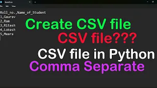 How to create csv file in Python Python Pandas CSV Files - Complete Tutorial Pandas Tutorial