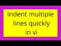 Indent multiple lines quickly in vi