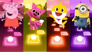 Download Peppa Pig 🆚 Pinkfong 🆚 Baby Shark 🆚 Minions | Who Is Win 🏆🏅| Tiles Hop EDM Rush | MP3