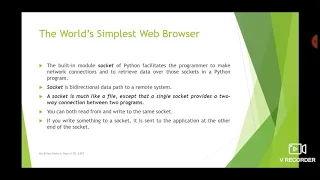 Python Application Programming Module 5 Session 1 Networked Programs