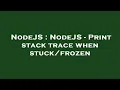 NodeJS NodeJS - Print stack trace when