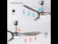 reiga 52 in Silver Ceiling Fan with Dimmable LED Light Kit Remote Control Modern Blades Reversible D