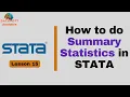 15 How to do Summary Statistics in STATA Descriptive Statistics in Stata
