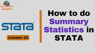 15 How to do Summary Statistics in STATA Descriptive Statistics in Stata