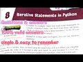 Class 8th Click to learn chapter 8 iterative statement in python question answers