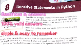 Class 8th Click to learn chapter 8 iterative statement in python question answers