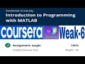 Coursera Introduction to Programming in Matlab Weak 6 Assignment Nargin Lesson 6 Nargin Assign