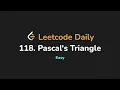 118 Pascal s Triangle Leetcode Daily - Python