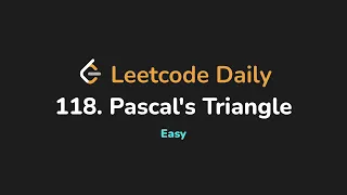 118 Pascal s Triangle Leetcode Daily - Python