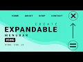 How to create animated NAVIGATION MENU using HTML CSS JS Expandable navbar