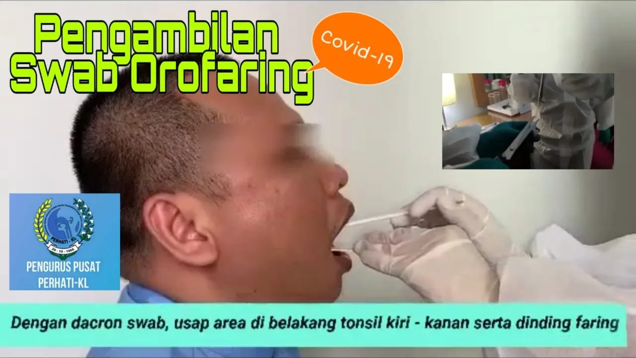 Video tutorial melakukan swab nasofaring bagi petugas kesehatan.. 