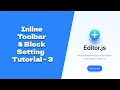 Editor Js Inline block tool and block toolbar Tutorial-3 HTML Page Editor