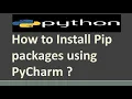 How to Install Pip packages using PyCharm How to Install Python PIP Packages in PyCharm