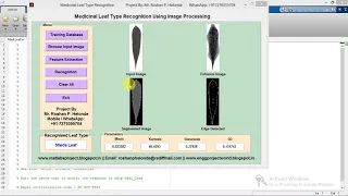 Medicinal Leaf Recognition and Classification Using Image Processing Matlab Project Code