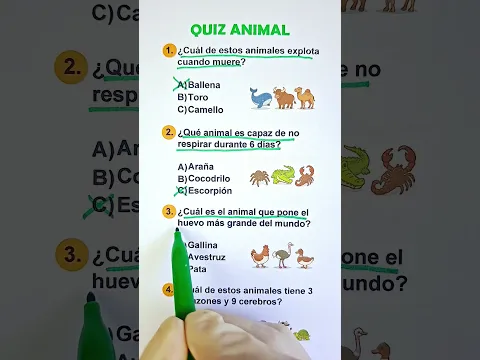 PREGUNTAS DE CULTURA GENERAL Quiz de animales ¿Cuál de estos animales explota cuando muere?