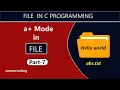 a Mode in c programming File handling in c sameercoding