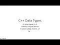 C Plus Plus Data Types
