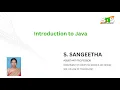 Introduction to Java Programming Object Oriented Programming SNS Institutions