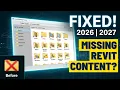 Revit Content Library Missing Complete Fix for Revit 2026 2027