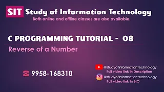 26 Reverse of a Number in C Programming C Program Tutorial