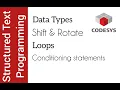 Structured Text Programming Tutorial Data Types Bitwise Operations Loops IF-ELSE in CODESYS