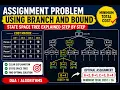 Assignment Problem Using Branch and Bound State Space Tree Explained Step by Step