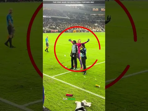 Goalkeeper Catches Bottle Mid-Air