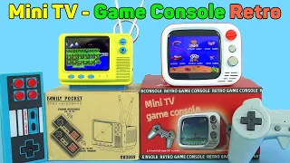 mini tv game console retro mini arcade machine two players and handheld unboxing u0026 review