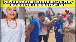 serious argument as actress biola ewatomi refuses to wear naked dress on a yoruba film set