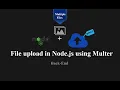 Easily File Upload Using Multer in Node js and Express js part 2 multiple file