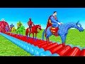 Lagu Super Long Slide Game with Cow Elephant Gorilla Hippopotamus Tiger 3d Animal Game Funny 3d Animals