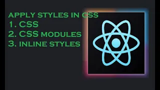 Part 6 Styles in React Module based styles in React Inline styles in React