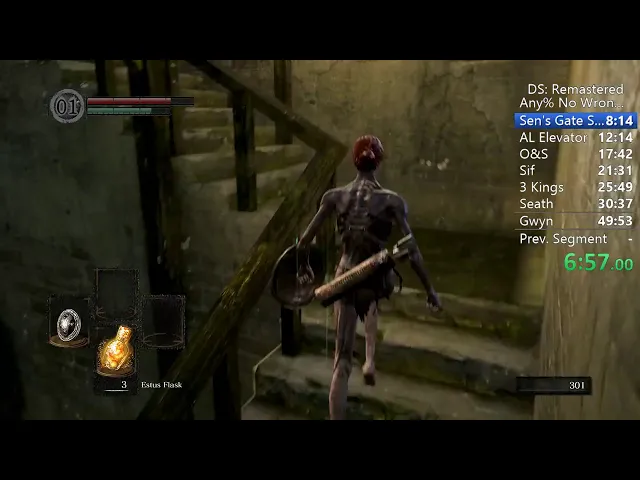 DarkSouls Remastered speedrun Any% NoWrongWarp IGT44:46