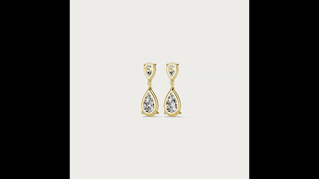 7 CTW Mirror Pear Lab-Grown Diamond Drop Earrings