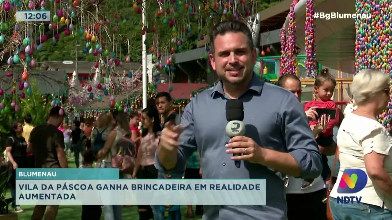 Vila da páscoa de Blumenau ganha brincadeira em realidade aumentada