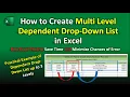Create Multiple Dependent Drop Down Lists in Excel Demonstration with Example up to 3 Levels