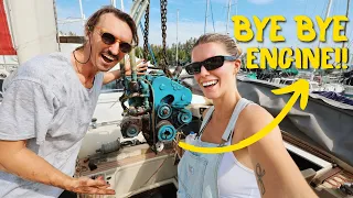 What is our ENGINE doing OUTSIDE the sailboat!? (Refit goals)