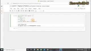 How to convert degrees to radians using Python Python Anaconda IDE